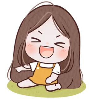 🐰 1953ad81 Kreskówka, Dziewczyna, Wskazywanie, Radosny, Szczęśliwy, Animacja telegram sticker