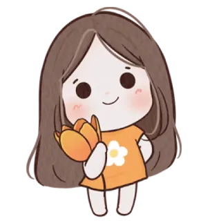 🐰 34d39c55 dziewczyna, kwiat, słodki, kreskówka, naklejka, szczęśliwy telegram sticker