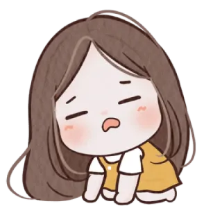 🐰 3ed818ae kreskówka, dziewczyna, zmęczona, śpiąca, znudzona, słodka, smutna, wyraz twarzy telegram sticker