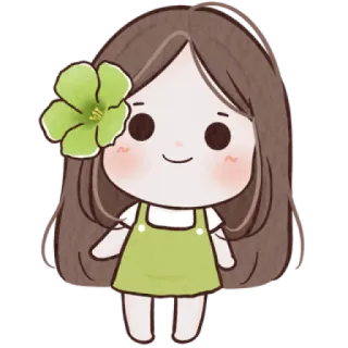 🐰 5e186d0f kreskówka, dziewczyna, kwiat, słodkie, naklejka, ilustracja telegram sticker