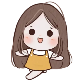 🐰 a2af8dea Kreskówka, Dziewczyna, Słodkie, Naklejka, Szczęśliwy telegram sticker