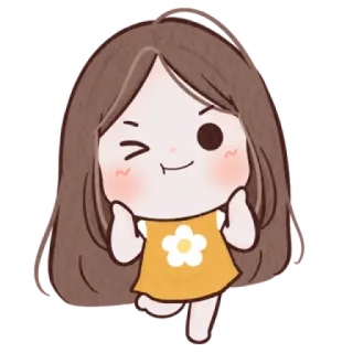 🐰 ede22dc7 Kreskówka, Dziewczyna, Mrugnięcie, Słodkie, Radosny, Kciuk w górę telegram sticker