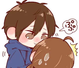 😙 e00b7426 ぷぷ Dessin animé, Anime, Mignon, Couple, Câlin telegram sticker