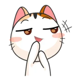 😏 ef66d752 chat, mignon, dessin animé, autocollant, animal, félin telegram sticker