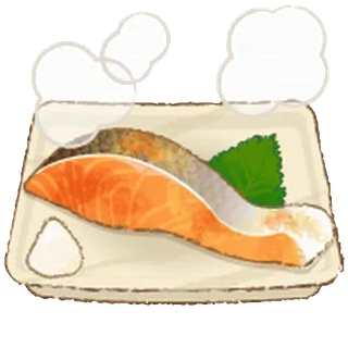 😊 054f7cea salmon, makanan, ikan, piring, makan, memasak telegram sticker