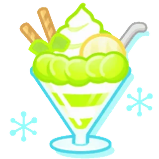 😊 4c5be36e makanan penutup, parfait, es krim, hijau, makanan, manis telegram sticker