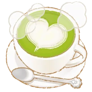 😊 74e460a7 Matcha, Latte, Minuman, Hati, Lucu, Minuman, Teh, Kopi telegram sticker
