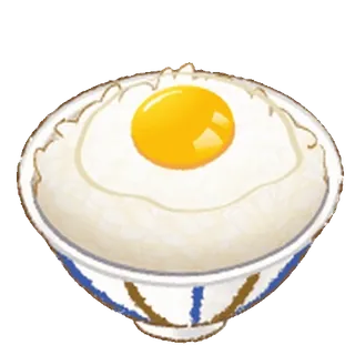 😊 8c08b460 makanan, nasi, telur, kuning telur, mangkuk, masakan Jepang telegram sticker