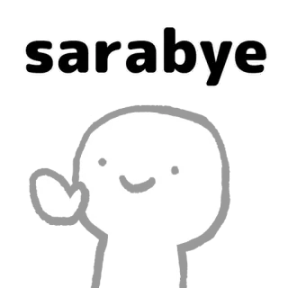 👋 4bfcf813 sarabye goodbye, waving, stick figure, cartoon telegram sticker