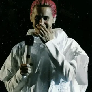 ✖️ 60d6a350 Jared Leto cantante, attore, uomo, microfono, celebrità telegram sticker