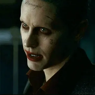 ✖️ ab7904b2 Joker Suicide Squad Damaged Joker, Suicide Squad, DC Comics, cattivo, danneggiato, tatuaggio, film telegram sticker