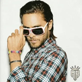 ⚜️ b281a3e7 Jared Leto celebrità, attore, musicista, occhiali da sole, ritratto telegram sticker