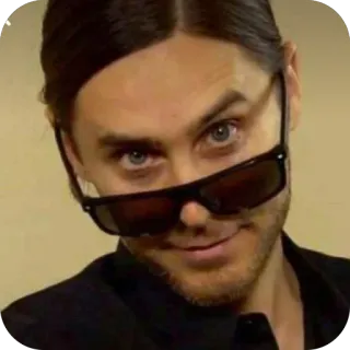 😎 f4c4a6da Jared Leto คนดัง, แว่นกันแดด, นักแสดง, ภาพเหมือน, ผู้ชาย telegram sticker