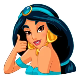👍 68985590 Jasmine Aladdin Мультфильм, Принцесса, Дисней, Жасмин, Аладдин, Большой палец вверх telegram sticker
