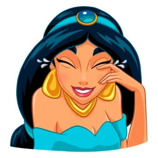 😂 7faaf497 Jasmine Aladdin Мультфильм, Принцесса, Дисней, Улыбка, Счастливый, Жасмин, Аладдин telegram sticker