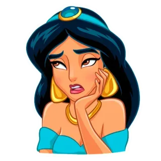😐 81c80d6a Jasmine Aladdin Дисней, Принцесса, Мультфильм, Жасмин, Аладдин, Выражение, Саркастичный telegram sticker
