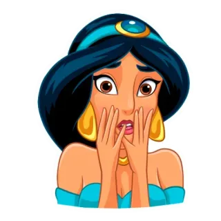 😲 e9954a03 Jasmine Aladdin Мультфильм, Дисней, Жасмин, Принцесса, Взволнованная, Испуганная telegram sticker
