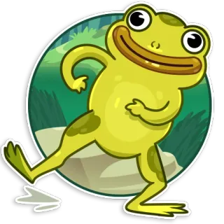 🕺 11fc9838 กบ, สัตว์, การ์ตูน, ธรรมชาติ, สัตว์ครึ่งบกครึ่งน้ำ, สีเขียว whatsapp sticker