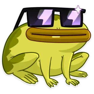😎 5142b7da กบ, แว่นกันแดด, เท่, การ์ตูน, สัตว์, สติกเกอร์ whatsapp sticker