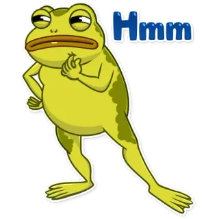 🤔 cd1d3540 Hmm กบ, คิด, ครุ่นคิด, หืม, มีม whatsapp sticker