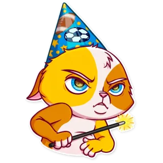 ✨ 2cd9feec cachorro, desenho animado, magia, varinha mágica, chapéu de festa, fofo telegram sticker