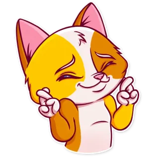 🤞 de406567 gato, animal, dedos cruzados, sorte, emoji, desenho animado telegram sticker