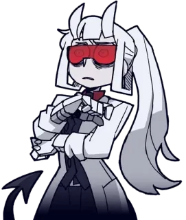 🤭 753f40f0 Аниме, Мультфильм, Демон, Очки, Лабораторный халат, Хвост telegram sticker