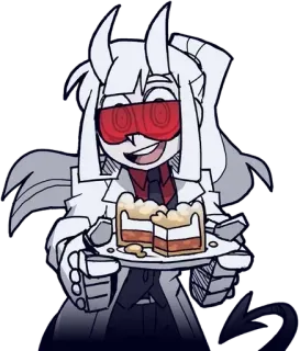 🤗 9c221900 Lucifer Helltaker Аниме, Торт, Демон, Helltaker, Люцифер telegram sticker