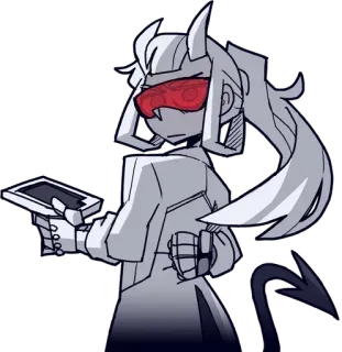 😠 f0afe385 Lucifer Helltaker helltaker, аниме, демон, девушка, люцифер telegram sticker