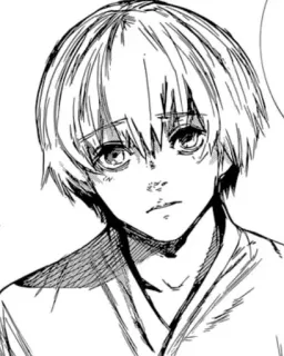 🤡 6807222b อนิเมะ, มังงะ, ตัวละคร, ภาพเหมือน, ขาวดำ, เด็กผู้ชาย telegram sticker