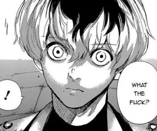🤡 d4538cc3 WHAT THE FUCK? อนิเมะ, มังงะ, ตกใจ, สีหน้า, อุทาน telegram sticker