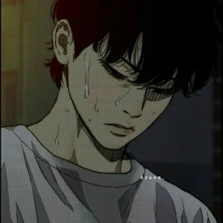 🚲 92e7db22 Azusa. anime, manga, sad, sweat, illustration, character telegram sticker