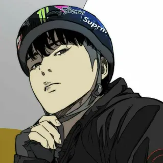 🚲 b849d598 anime, cartoon, character, boy, helmet, sticker telegram sticker