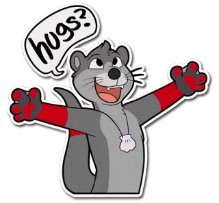 🤗 68983039 hugs? カワウソ, 漫画, 動物, ハグ, 可愛い, フレンドリー telegram sticker