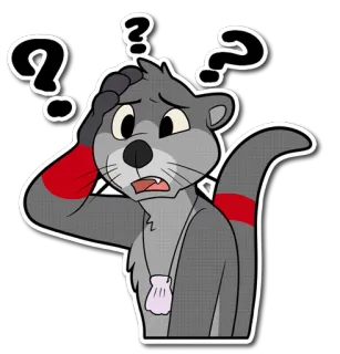 ❓ 6a285054 カワウソ, 動物, クエスチョンマーク, 混乱, 漫画, キャラクター, ステッカー telegram sticker