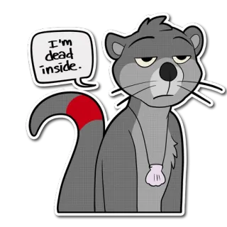 😑 78e9777b I'm dead inside. カワウソ, 気分, 悲しい, 落ち込み, 疲労困憊, 貝殻ネックレス telegram sticker