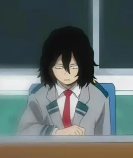 🙍 4da1b06a Shota Aizawa My Hero Academia อนิเมะ, ตัวละคร, ครู, ง่วง, เหนื่อย, โชตะ ไอซาวะ, My Hero Academia telegram sticker