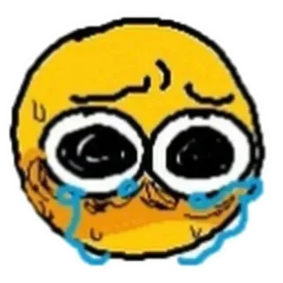 😭 8001fdba Emoji, Llorando, Triste, Expresión, Sticker, Amarillo, Cara whatsapp sticker