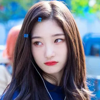 🍥 62bfe8cf mujer, chica, retrato, belleza, asiática, coreana, pelo whatsapp sticker