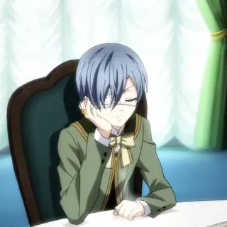 ♥️ 91f7423e Ciel Phantomhive Black Butler Anime, Manga, Personage, Ciel, Black Butler, Portret telegram sticker