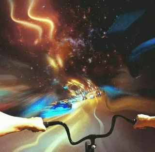 😪 1698e699 太空, 自行车, 星星, 隧道, 艺术, 旅行, 速度 telegram sticker