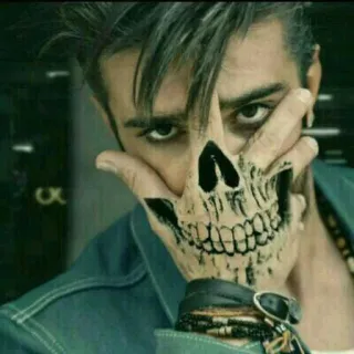 😕 80afa07f 骷髅, 手, 纹身, 男人, 朋克, 暴力 telegram sticker