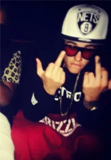 😐 dae4627d Justin Bieber นิ้วกลาง, หยาบคาย, คนดัง, บุคคล, ดนตรี, นักร้อง, ป๊อป telegram sticker