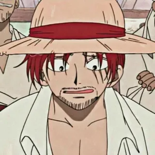 😟 f5f8109a Shanks One Piece shanks, one piece, anime, pirata, capitano, capelli rossi telegram sticker
