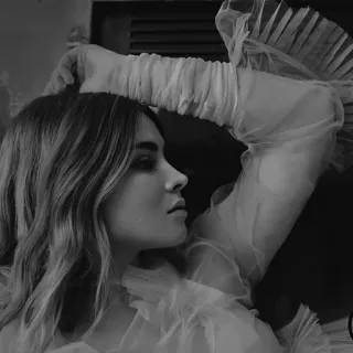 🕊 1547b1bc woman, portrait, monochrome, dress, black and white, fashion telegram sticker