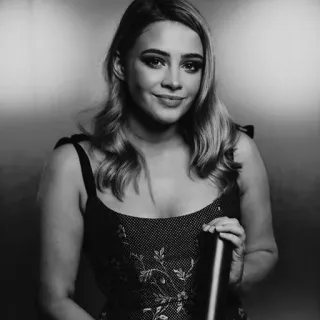 🕊 1ad7a2ed portrait, woman, actress, black and white, monochrome, smiling telegram sticker