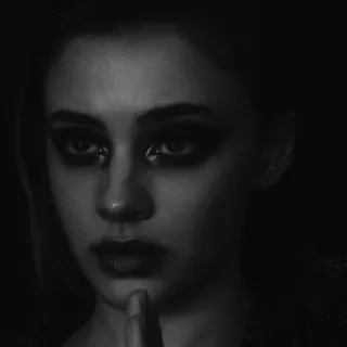 🕊 205313f3 portrait, woman, black and white, makeup, serious, artistic telegram sticker