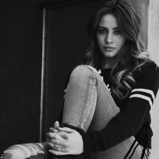 🕊 43f8e0a0 woman, jeans, sweater, portrait, black and white, person telegram sticker