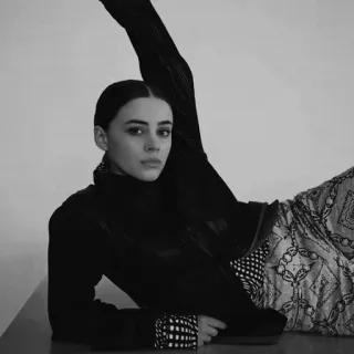 🕊 61299073 fashion, woman, portrait, black and white, model, style telegram sticker