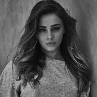 🕊 963b263a woman, portrait, gray, female, person, hairstyle, face, long hair telegram sticker